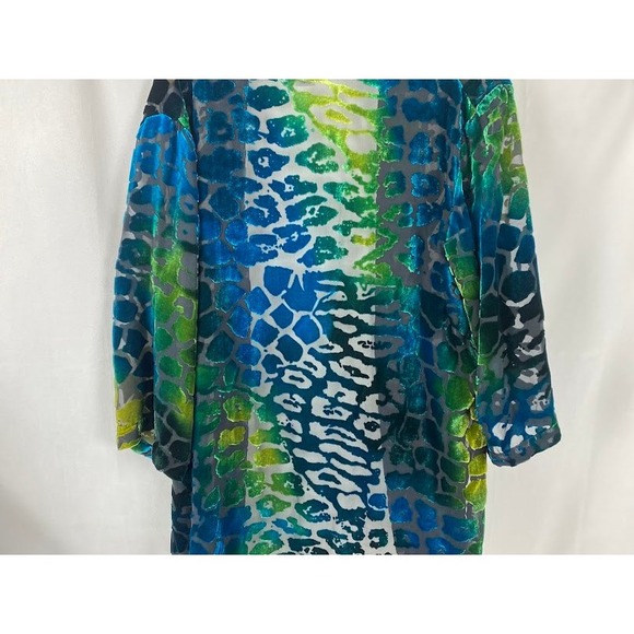 Draper's & Damons Burnout Velvet‎  Boho Chic Abstract Long Sleeve KimomoL - Picture 12 of 16